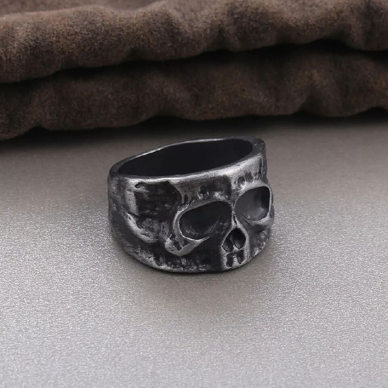Men's Skull Ghost Head Ring Punk Style Retro Funny Ring